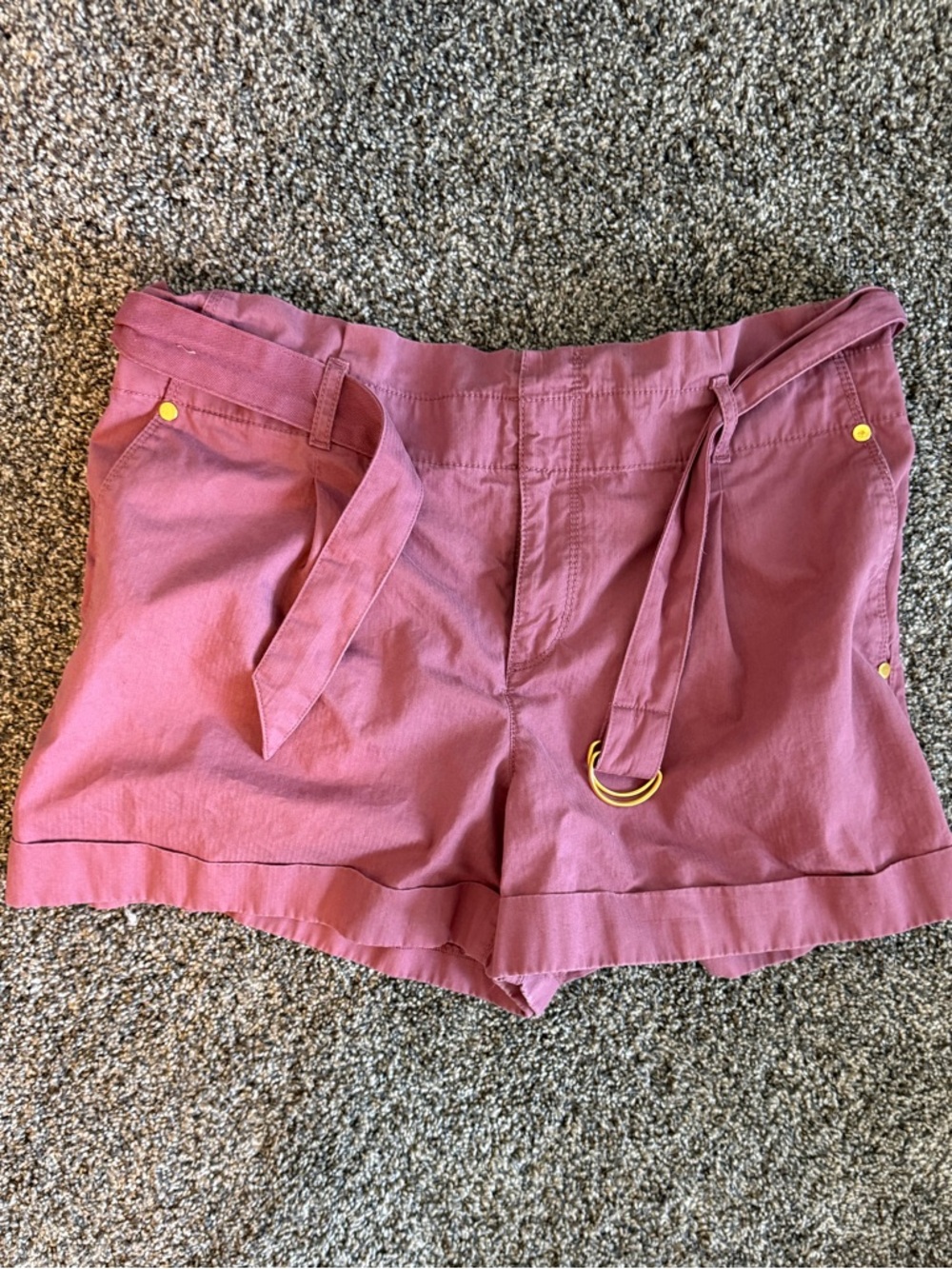LOFT Mauve Tie-Waist High-Rise Shorts